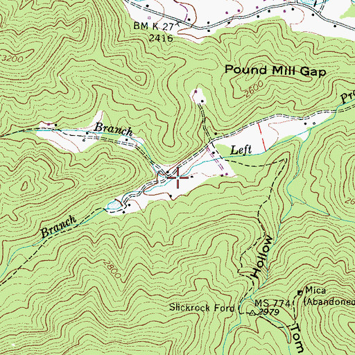 Topographic Map of Ray Branch, NC