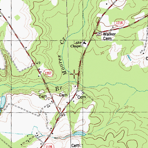 Topographic Map of Red Bank Branch, NC