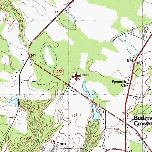 Topographic Map of Red Hill Church, NC