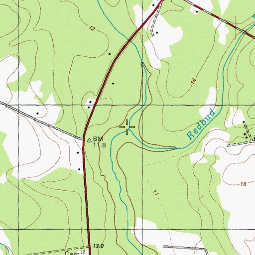 Topographic Map of Redbud Branch, NC