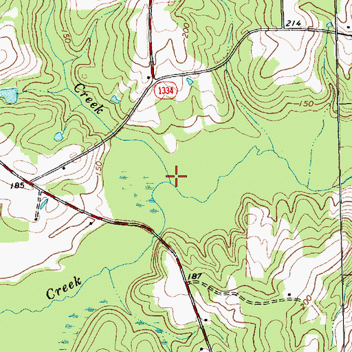 Topographic Map of Reedy Creek, NC