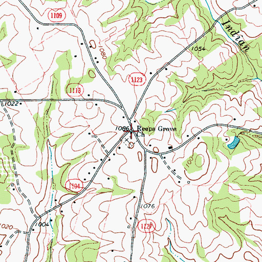 Topographic Map of Reeps Grove Church, NC