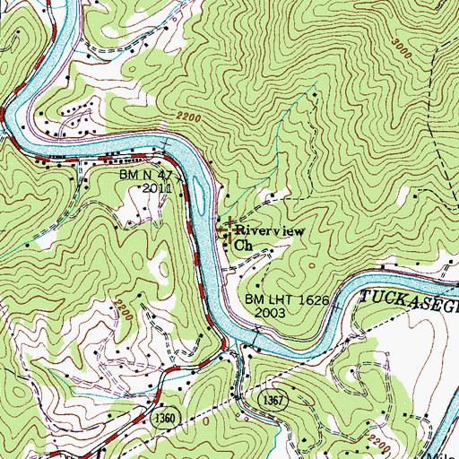 Topographic Map of Riverview Church, NC