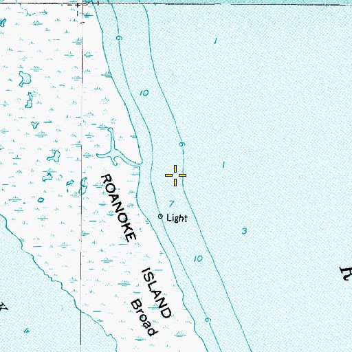 Topographic Map of Roanoke Sound Channel, NC