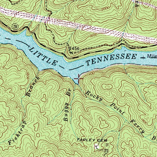 Topographic Map of Rocky Point Ferry Branch, NC