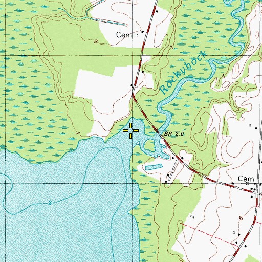 Topographic Map of Rockyhock Creek, NC