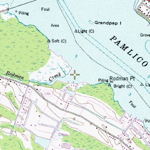 Topographic Map of Rodman Creek, NC