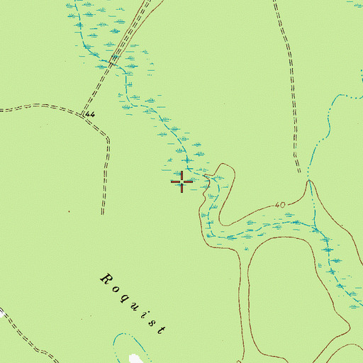 Topographic Map of Roquist Pocosin, NC