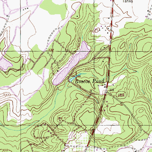 Topographic Map of Roscoe Pond, NC