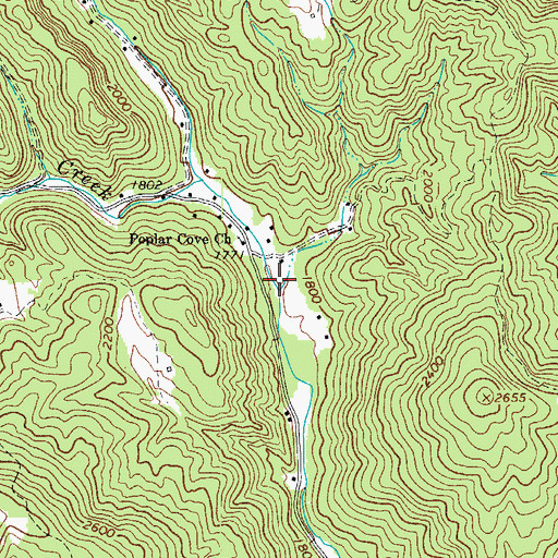 Topographic Map of Roten Creek, NC
