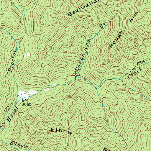 Topographic Map of Rough Arm Branch, NC