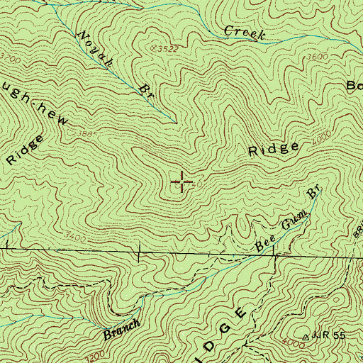 Topographic Map of Rough-hew Ridge, NC