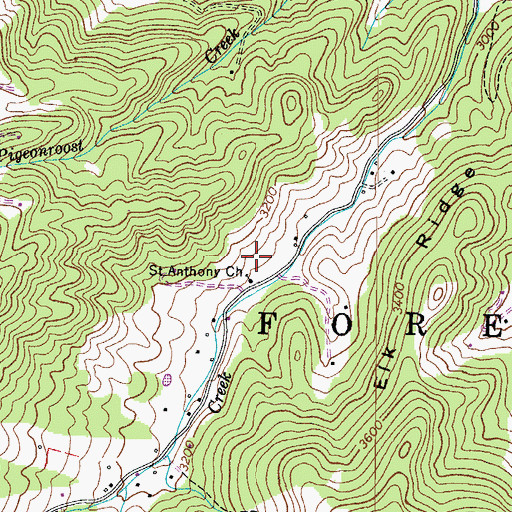 Topographic Map of Saint Anthony Church, NC