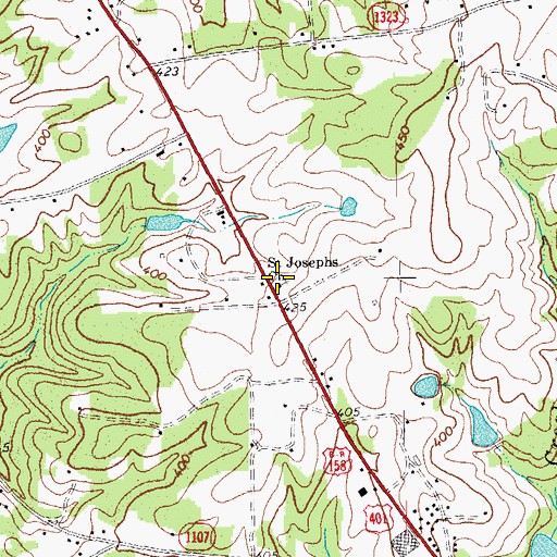Topographic Map of Saint Josephs Church, NC