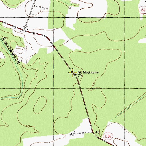 Topographic Map of Saint Matthews Church, NC
