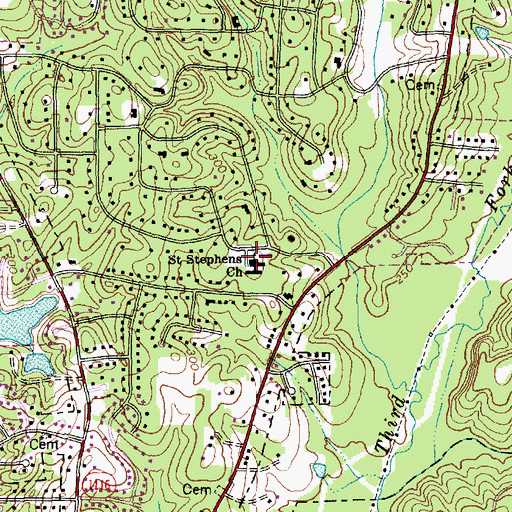 Topographic Map of Saint Stephens Church, NC