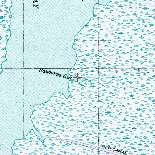 Topographic Map of Sanborns Gut, NC