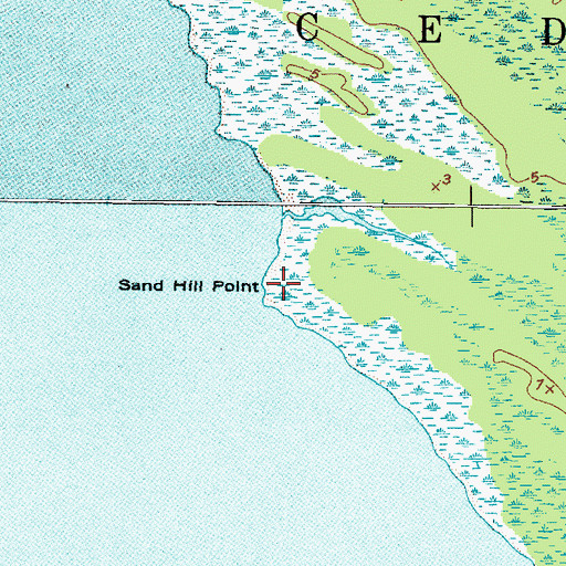 Topographic Map of Sand Hill Point, NC