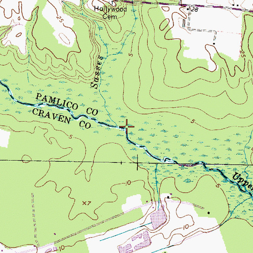 Topographic Map of Sasses Branch, NC