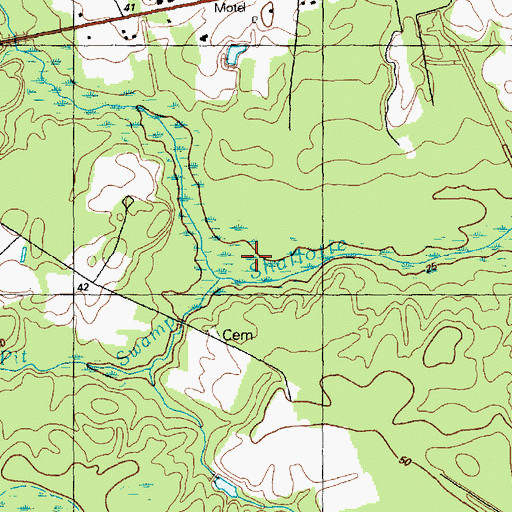 Topographic Map of Saw Pit Swamp, NC