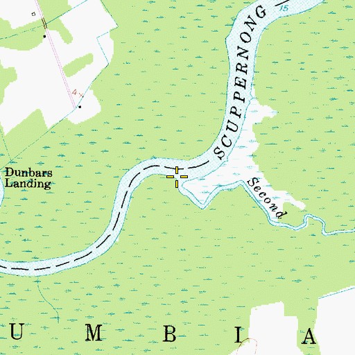 Topographic Map of Second Creek, NC