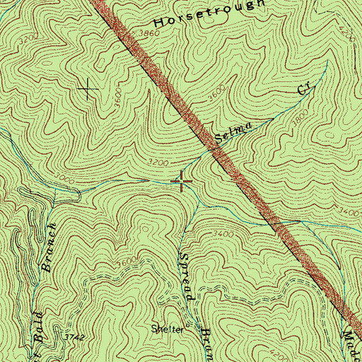 Topographic Map of Selma Creek, NC