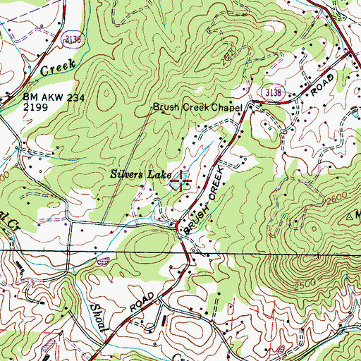 Topographic Map of Silvers Lake, NC