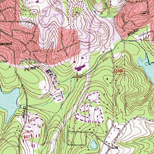 Topographic Map of Simmons Branch, NC