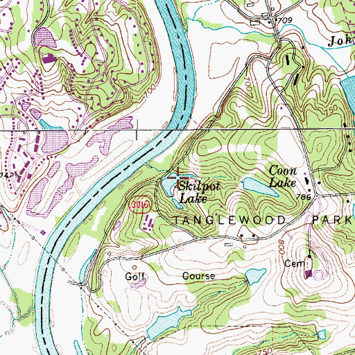 Topographic Map of Skilpot Lake, NC