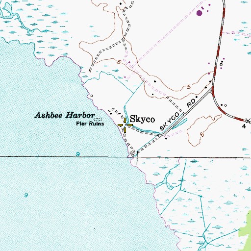 Topographic Map of Skyco, NC