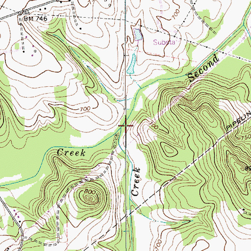 Topographic Map of Sloans Creek, NC