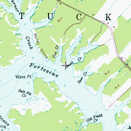 Topographic Map of Snell Creek, NC
