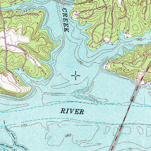 Topographic Map of Songbird Creek, NC