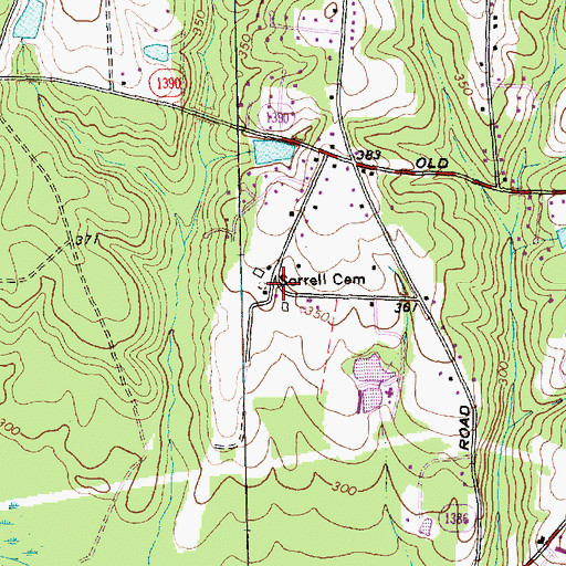 Topographic Map of Sorrell Cemetery, NC