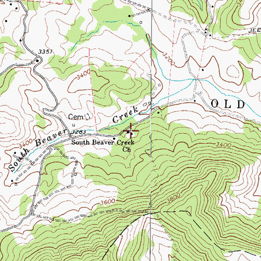 Topographic Map of South Beaver Creek Church, NC