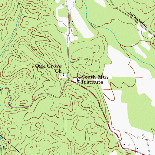 Topographic Map of South Mountain Institute, NC