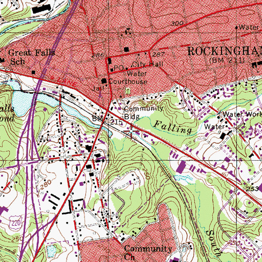 Topographic Map of South Prong Falling Creek, NC