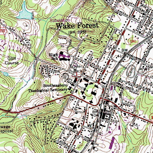 Topographic Map of Southeastern Theological Seminary, NC