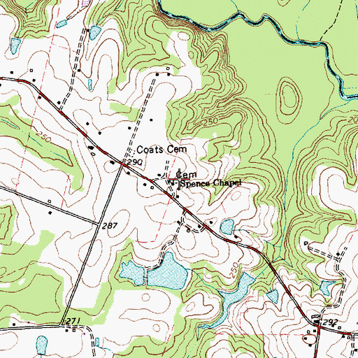 Topographic Map of Spence Chapel, NC