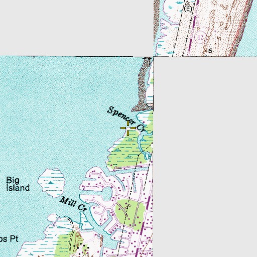 Topographic Map of Spencer Creek, NC