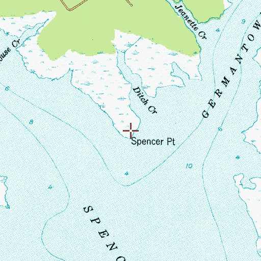 Topographic Map of Spencer Point, NC