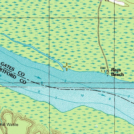 Topographic Map of Spices Creek, NC