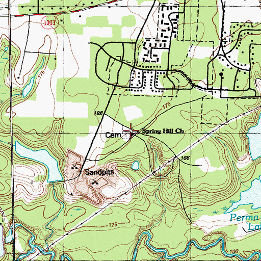 Topographic Map of Spring Hill Church, NC