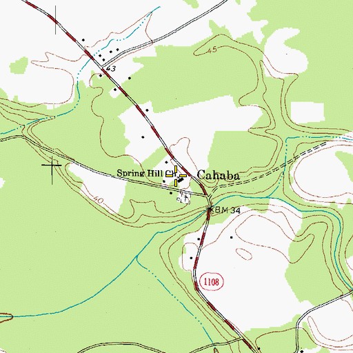 Topographic Map of Spring Hill Church, NC