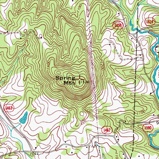 Topographic Map of Spring Mountain, NC