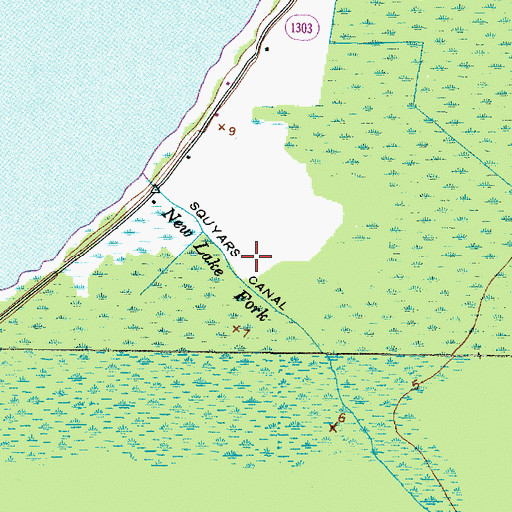 Topographic Map of Squyards Canal, NC