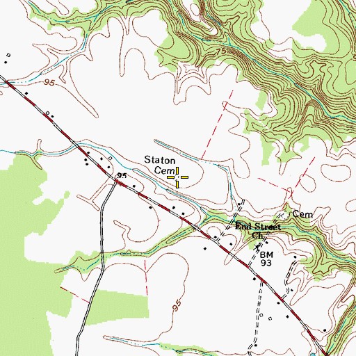 Topographic Map of Staton Cemetery, NC