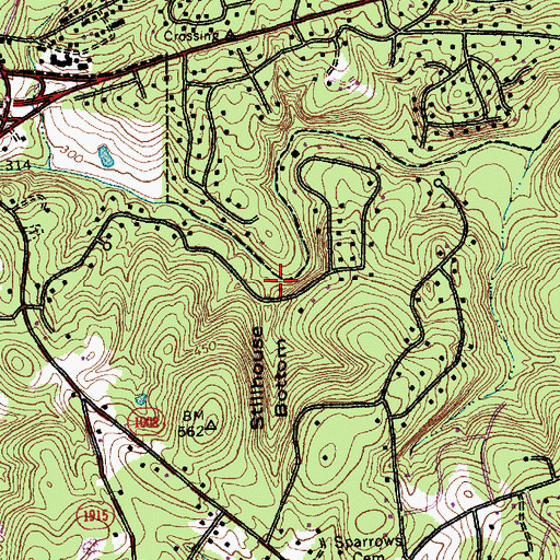 Topographic Map of Stillhouse Bottom, NC