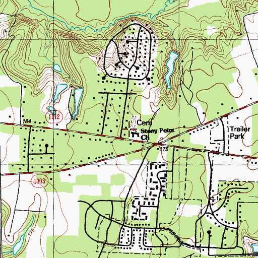 Topographic Map of Stony Point Church, NC