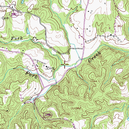 Topographic Map of Straight Fork Creek, NC
